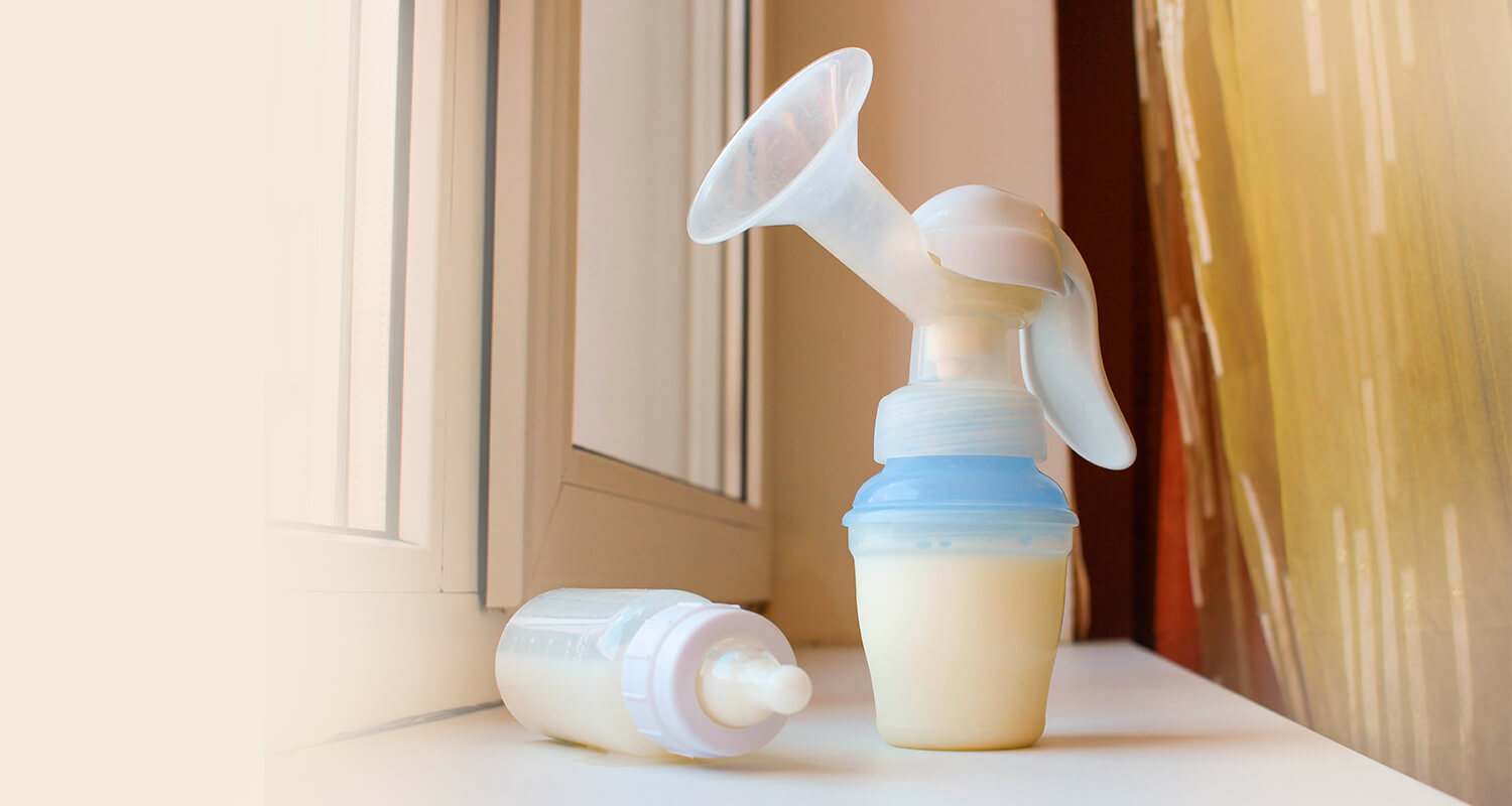 mother milk in bottle