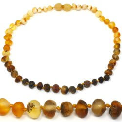 unpolished amber necklace